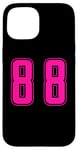 Coque pour iPhone 15 Pink Numéro 88 Équipe Junior Sports Uniforme Pink Numéroté