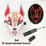 Uusi Luminous Halloween Party Mask EL Wire Hehkuva Maski Japanilainen Anime Cosplay LED Costume Fox Mask karnevaalijuhlatarvikkeisiin