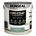 Ronseal Paint One Coat Muted Jade Matt Quick Dry Stain Mould Resistant 2.5L