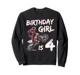 Motocross 4th Birthday Girl 4 Year Old Dirt Bike Sweatshirt