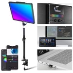 NEEWER GL1C RGB 15,5" Key Light, 48W Edge Lit Soft Panneau LED Lampe Video Streaming Gaming Lumière avec 2.4G PC/Mac iOS/Android APP/WiFi/Stream Deck, Tactile, 4300lux/0,5m, 2900K-7000K, Sync Musicale