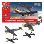 Airfix Model Set - A50193 P-51D Mustang vs Bf109F-4 Dogfight Double Model Building Kit - Plastic Model Plane Kits for Adults & Children 8+, Set Includes Sprues & Decals - 1:72 Scale