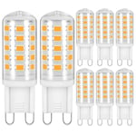 YIIFELL Ampoules Led G9, Ampoule G9 3W 3000k 430lm Blanc Chaud équivalen 30W HalogèNe, AC 220-240V Sans Scintillement Non Dimmable économie Ampoules pour Cuisine Chambre Salon Jardin,Lot de 8