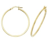 James Moore TH ER1007-30 9k Yellow Gold Hoop Earrings 30 mm Jewellery