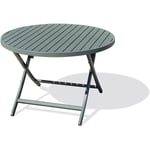 Citygarden - marius - Table de jardin ronde pliante en aluminium vert kaki - city garden