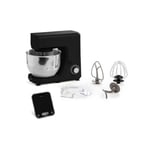 Moulinex - Robot pâtissier, 800 w, Bol 4.8 l, 6 vitesses + pulse, Kit pâtisserie + Balance de cuisine noire inclus, Essential