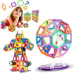 LIVEHITOP 109 Pièce Blocs de Construction Magnétique, Magique Aimant éducatif Créatif Bloc Construction Jouet Cadeau de Journée des Enfants Bambin Plus de 3 Ans Apprendre Couleur et Forme