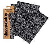 Décopatch C564O - Une pochette de 3 feuilles de papier imprimé 30x40 cm, Mosaïque noire