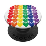 Vintage Heart Rainbow Retro Pride LGBTQ Rainbow PopSockets PopGrip Interchangeable