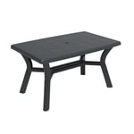 4 Seater Tulip Rectangular Plastic Garden Dining Table 90cm x 140cm