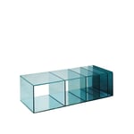 Glas Italia - DEE02 Deep Sea Low table, Blue tone Glass, Transparent extralight glass - Sohvapöydät - Nendo - Sininen - Lasi