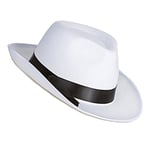 White Gangster Hat Al Capone Trilby Fedora Smooth Criminal Michael Jackson