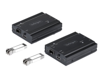 StarTech.com 4K HDMI KVM Extender over Fiber, HDMI Video & USB over Fiber, up to 984ft/300m (MultiMode), 10G MMF SFP+ modules, Remote KVM Switch/Console Extender, KVM Extension Kit (TX/RX) - Transmitter & Receiver - KVM / lydutvider - 10GbE - over fiberoptikk - USB - 10GBase-SR - opp til 300 m - 850 nm