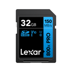 Lexar SDHC 800x Pro UHS-I Cards, C10 (V10) U1, R150, 32GB