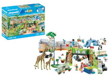 Playmobil 71600 MyLife: Large City Zoo, extensive zoo set with 16 exotic animals as well as varied accessories, detailed play sets suitable for children ages 4+