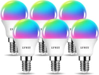 LVWIT E14 Dimmable Smart LED Bulb, P45 Golf Ball Smart Bulb E14,470Lm, 5W 40 led