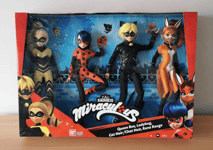 Bandai Miraculous 4 Pack Dolls Ladybug, Cat Noir, Queen Bee, Rena Rouge