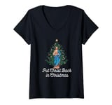 Womens Put the Christ Back in Christmas Christian Jesus Holiday V-Neck T-Shirt