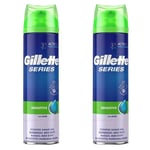 2 x 200ml Gillette Shave Gel Aloa for Sensitive Skin Face Hydrating Moisture