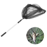 DAUERHAFT Fishing Spinning Landing Net Fishing Mesh Net Triangular Folding Nanometer Net Bag Aluminum Alloy,for Fish Catch and Release(230cm)