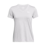 Under Armour Tech SSV - Solid, T-shirt de sport confortable pour femme, T-Shirt manches courtes avec col en V