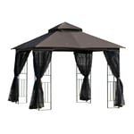 3 x 3Metre Gazebo Canopy Outdoor Garden with Mesh Curtains Shelves