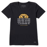 Life is Good Women's Standard Crusher Graphic V-Neck T-Shirt I'll Be Watching You, Jet Black, Medium