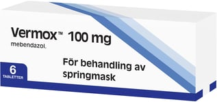 Vermox Tablett 100 mg behandling mot springmask Blister 6 tabletter