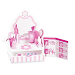 Melissa & Doug Ma Coiffeuse de Table Bois 18 Accessoires , Jeu de rôle , Simulation salon de beauté , Jouet en bois , 3, 4, 5, 6 ans , Cadeaux pour garçons ou Fille