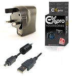 Ex-Pro® Mains USB AC Adapter Charger EH-68P EH-69P with UC-E6 UCE6 USB Cable for Nikon Coolpix [See Description for Models]