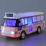 Skolbuss Ljud Ljus Tur Buss Modell Boy Toy Diecasts Toy Pink