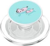 Two Cute Pigs Swimming Little Pink Piglets Farm Animals Oink PopSockets PopGrip: Swappable Grip for Phones & Tablets PopSockets PopGrip for MagSafe