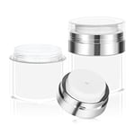 Ynaice Airless Pump Jar, 2PCS 30ml Moisturiser Pump Dispenser Airless Pump Travel Bottles Portable Empty Refillable Cosmetic Face Cream Container Dispenser for Drunk Elephant