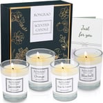 Scented Candles Gift Set, Soy Wax Candle of Jasmine, Pear & Freesia, Orange, Blu