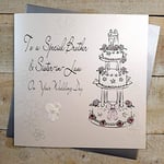 White Cotton Cards Code XLBd6 to A Special Brother and Sister-in-Law on Your Wedding Day Carte de vœux de Mariage Fait Main
