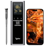 Typhur Sync Smart Wireless Meat Thermometer - 1 Probe 6 Sensors, 122m Bluetooth 5.3, Stable Unlimited Range WiFi Monitoring, IPX8 Waterproof for BBQ Grill Oven Smoker Air Fryer Food Cooking Kitchen