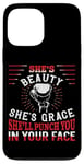 iPhone 13 Pro Max Boxing Girl Vintage She'S Beauty She'S Grace She'Ll Punch Case