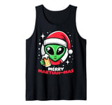 Christmas Funny Alien Santa Beer Merry Martian-mas Tank Top