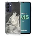 Cokitec Coque Renforcée pour Samsung Galaxy A15 4G / 5G Animal Loup Hurlement