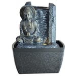 Fontaine d’Intérieur Bouddha Relaxante – Fontaine Mur d’Eau – Décoration Zen Feng Shui Porte-Bonheur- Idée Cadeau Futée et Utile Petit Prix- Fontaine de Table Lumière LED - H 18cm – Sérénité Zen’Light