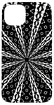 iPhone 15 Plus Star Effect Geometric Symmetrical Pattern White On Black Case