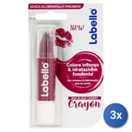 3x Labello Lip Balm Le Crayon Colored Black Cherry 85140