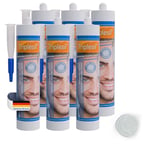 Mastic Silicone-Haute Température 6x 310 ml- Étanchéité Sanitaire et Extérieure- Idéal pour Intérieur et Extérieur- joint salle de bain-Sanitary Silicone sealant for indoor &outdoor use,(transparent)