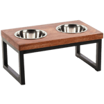 Twin Feeder-sett og stativ Tommy Matskål 2 x 370 ml - Hund - Hundens Matplass - Flamingo