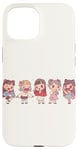 iPhone 15 Cute Manga Chibi Girls In Different Moods Case