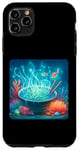 Coque pour iPhone 11 Pro Max Nouilles ramen comme vrilles bioluminescentes sous la mer. Corail