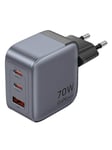 Vention GaN USB-C+C+A 70W Charger (Gray)