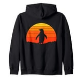 Penguin Retro Sunset Nature Wildlife Animal Lover Zip Hoodie