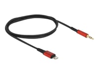 Delock - Lightning- Till Hörlursuttag-Kabel - Lightning Hane Till Mini-Phone Stereo 3.5 Mm Hane - 50 Cm - Svart, Röd