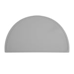 Relaxdays Set de Table en Demi-Cercle, antidérapant, Lavable, en Silicone, L x P : 41,5 x 24 cm, Gris Clair